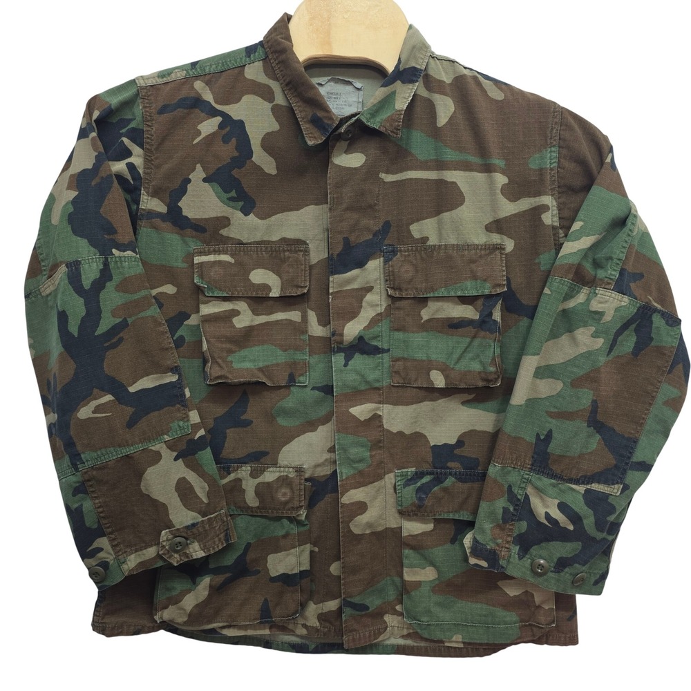 US Military Woodland Camo BDU Field Jacket Ripstop Medium Regular *